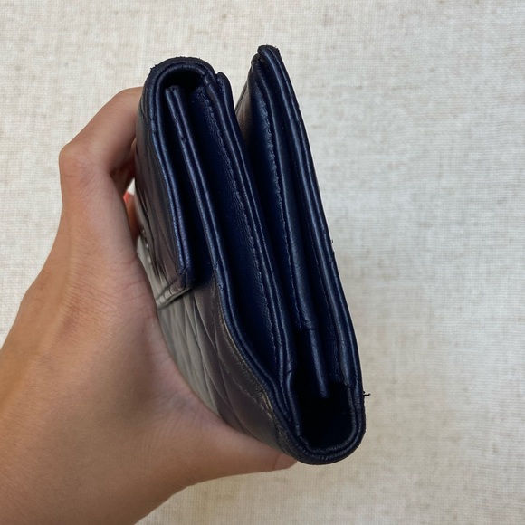 Chanel Navy Matelasse Bifold Snap Wallet - Picture 4 of 10